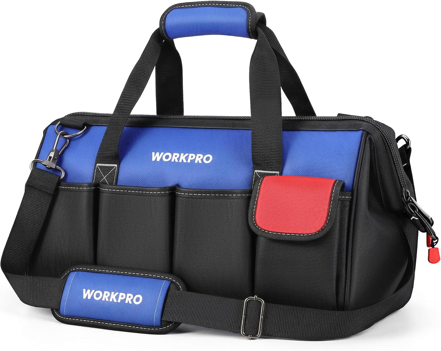 18-Inch Close Top Wide Mouth Storage Tool Bag with Adjustable Shoulder Strap, Sturdy Bottom